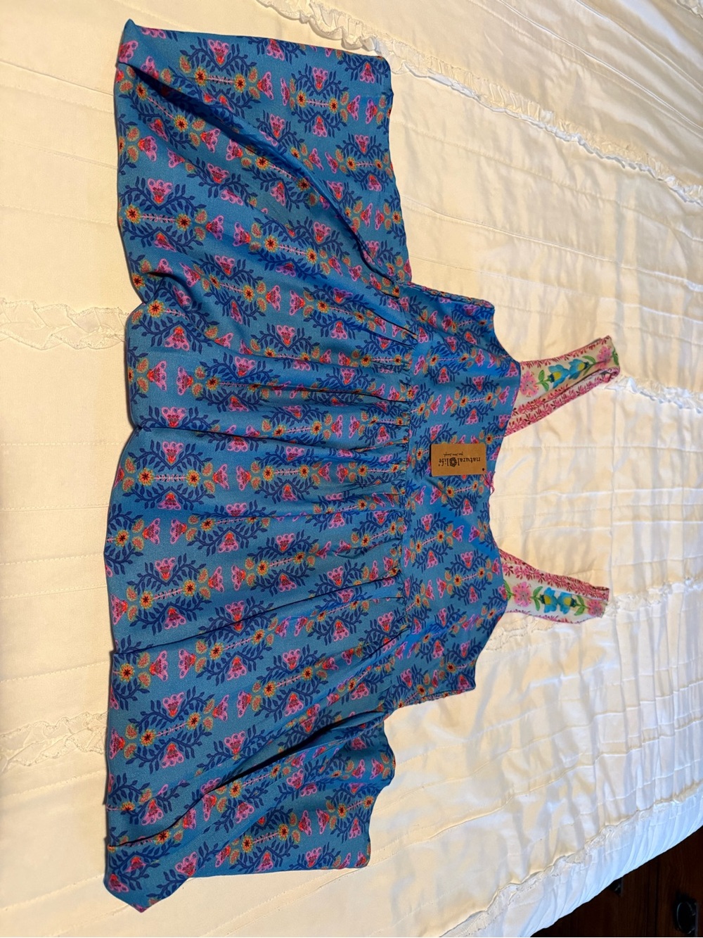 NATURAL LIFE Tricia mini Blue Floral Maxi Dress with Embroidered Straps - Picture 6 of 10